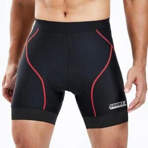 Souke Sports Men's Padded Cycling Shorts with Anti-Slip Leg Grips Size L